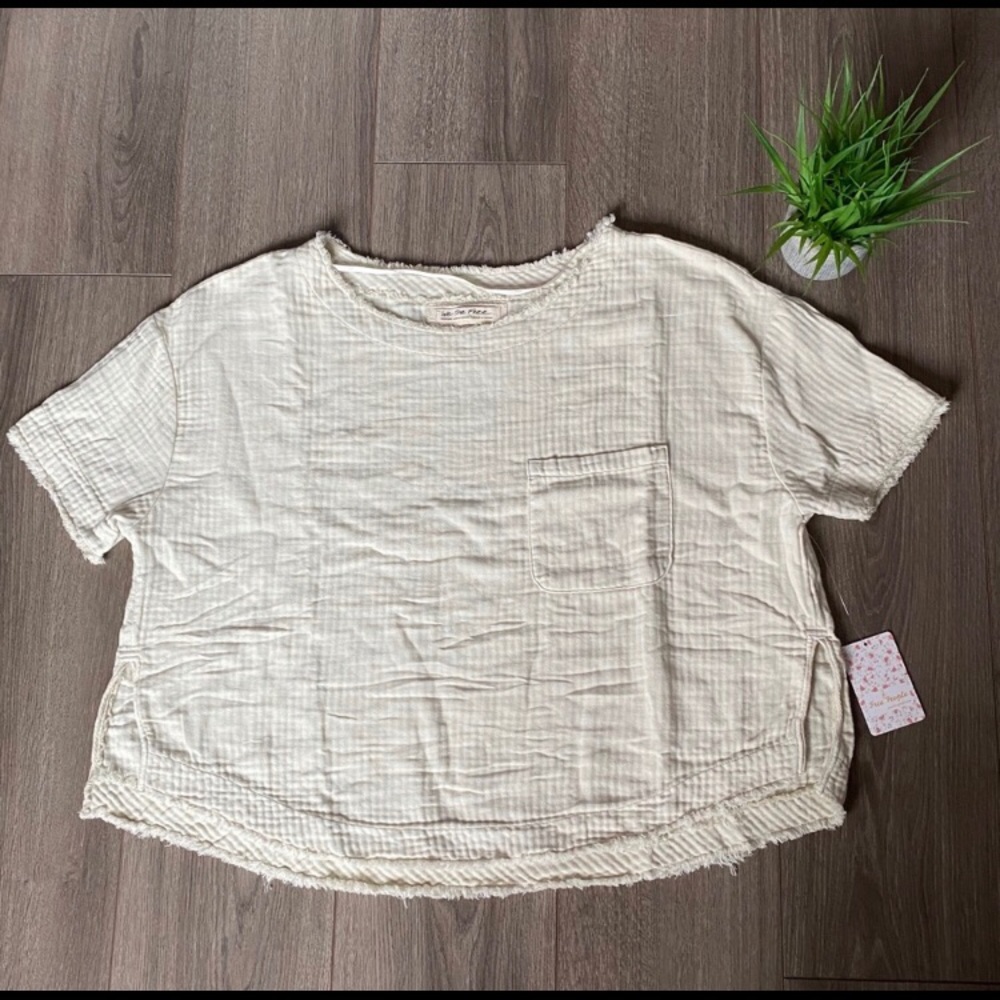 Free People Palo Alto Pocket T-Shirt Ivory Medium
